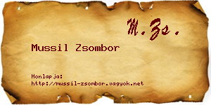 Mussil Zsombor névjegykártya